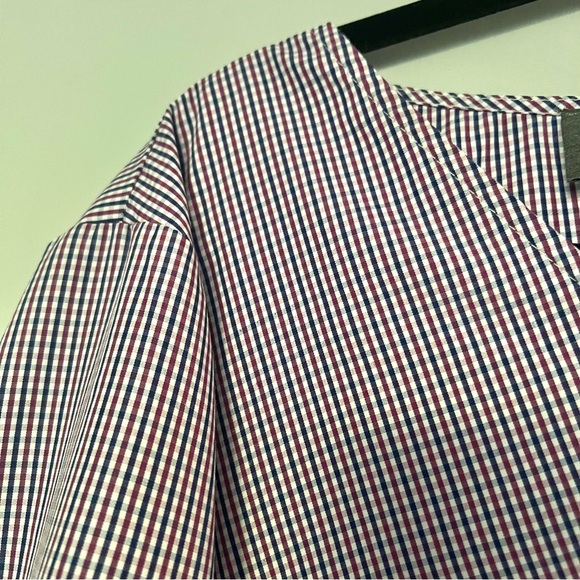 Anthropologie Sunday in Brooklyn Red White Navy Blue Plaid Blouse Top Size L - Picture 11 of 11